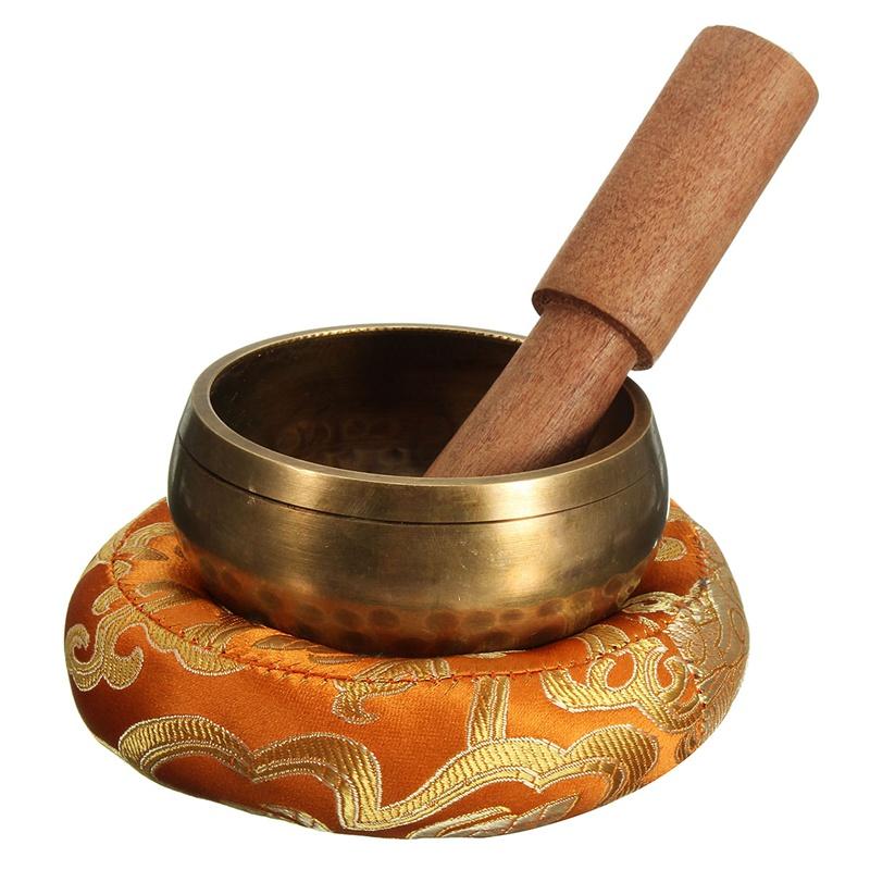 Hand Hammered Chakra Tibetan Singing Bowl Set with Cushion for Meditation Yoga - 6 Lynx - Boho Accessories