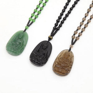 Best Selling Natural Obsidian Stone Buddha Amulet - 6 Lynx - Boho Accessories