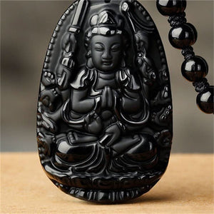 Best Selling Natural Obsidian Stone Buddha Amulet - 6 Lynx - Boho Accessories