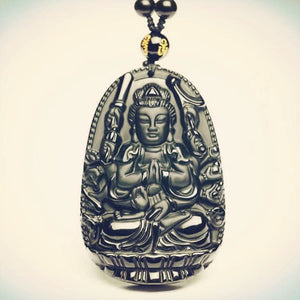 Best Selling Natural Obsidian Stone Buddha Amulet - 6 Lynx - Boho Accessories