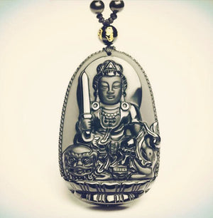 Best Selling Natural Obsidian Stone Buddha Amulet - 6 Lynx - Boho Accessories