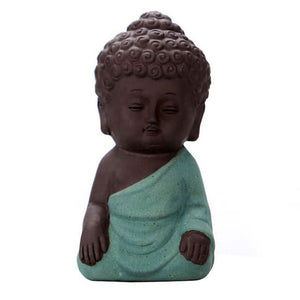 Buddhism Tiny Meditation Monk Cute Statue Miniature Craft Buddha Statues Clay - 6 Lynx - Boho Accessories