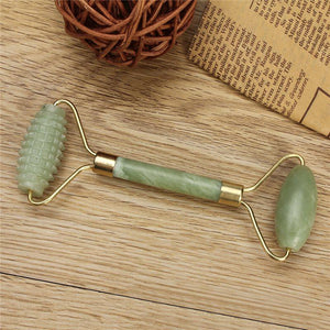 Anti Aging Natural Jade Massage Roller for Toned Face Neck Body - Natural Beauty Tool - 6 Lynx - Boho Accessories