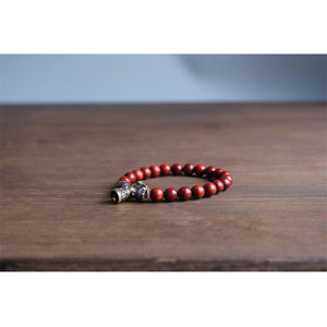 Root Chakra Mala Bracelet  - Beaded Bracelet for OM Prayer Healing - 40% Off - 6 Lynx - Boho Accessories