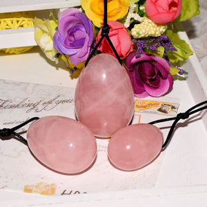 Rose Quartz Yoni Egg for Women Kegel Exercise Pelvic Muscle Tightening, Wellness & Relaxation - New Year Sale - 6 Lynx - Boho Accessories