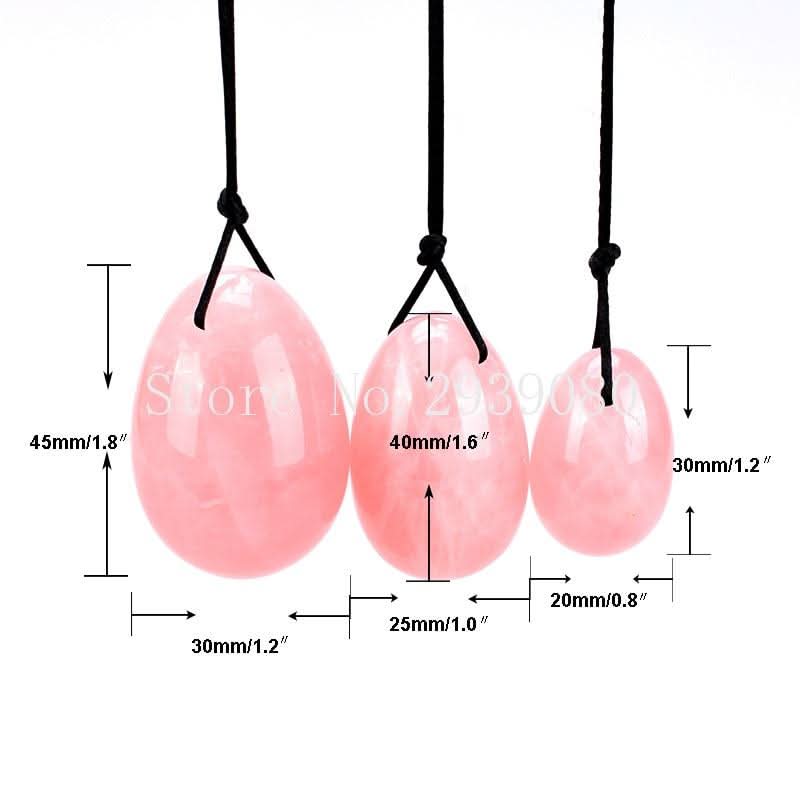 Rose Quartz Yoni Egg for Women Kegel Exercise Pelvic Muscle Tightening, Wellness & Relaxation - New Year Sale - 6 Lynx - Boho Accessories