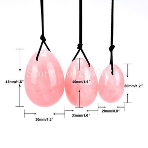 Rose Quartz Yoni Egg for Women Kegel Exercise Pelvic Muscle Tightening, Wellness & Relaxation - New Year Sale - 6 Lynx - Boho Accessories