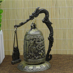 Vintage Style Dragon Bell Hang Decoration Buddhist Bell Ornament Good Luck Bell Bronze Lock Monk Home Office Decoration Artwork - 6 Lynx - Boho Accessories