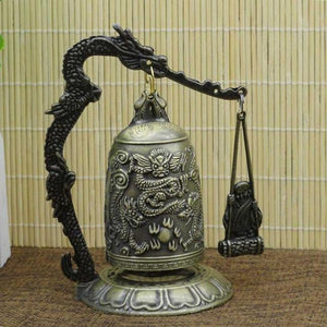 Vintage Style Dragon Bell Hang Decoration Buddhist Bell Ornament Good Luck Bell Bronze Lock Monk Home Office Decoration Artwork - 6 Lynx - Boho Accessories