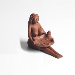 Naked Goddess Smoke Backflow Incense Burner - Aroma Ceramic Ornament for  Home and Zen Rooms - 6 Lynx - Boho Accessories