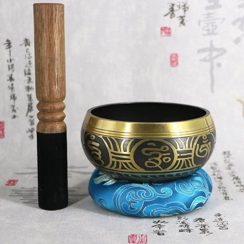 Collectable Antique Tibetan Singing Bowl With Wooden hammer and Cushion for Meditation, Prayer - Save 50% - 6 Lynx - Boho Accessories