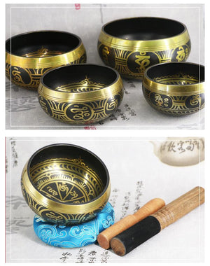 Collectable Antique Tibetan Singing Bowl With Wooden hammer and Cushion for Meditation, Prayer - Save 50% - 6 Lynx - Boho Accessories