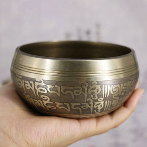 Collectable Hand Hammered Tibetan Singing Bowl With Wooden Hammer and Cushion for Deep Meditation - Save 50% Today Only - 6 Lynx - Boho Accessories