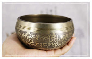 Collectable Hand Hammered Tibetan Singing Bowl With Wooden Hammer and Cushion for Deep Meditation - Save 50% Today Only - 6 Lynx - Boho Accessories