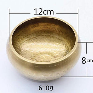 Hand Hammered Gold Tibetan Singing Bowl for Sound Healing, Chakra Balance and Meditation 52% OFF - 6 Lynx - Boho Accessories