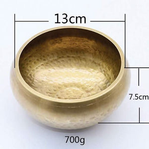 Hand Hammered Gold Tibetan Singing Bowl for Sound Healing, Chakra Balance and Meditation 52% OFF - 6 Lynx - Boho Accessories