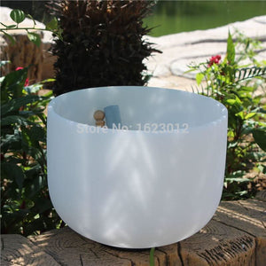 10" C/D/E/F/G/A/B 432Hz Frosted Crystal Singing Bowl - 6 Lynx - Boho Accessories