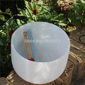 10" C/D/E/F/G/A/B 432Hz Frosted Crystal Singing Bowl - 6 Lynx - Boho Accessories
