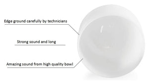 Chakra 14" Note C/D/E/F/G/A/B  Frosted Quartz Crystal Singing Bowl - 6 Lynx - Boho Accessories