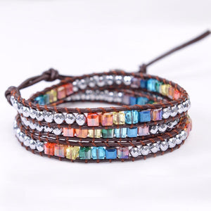 7 Chakra Bracelet  Handmade with Crystal Natural Stones - 6 Lynx - Boho Accessories