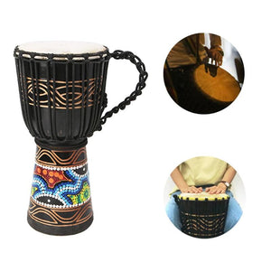 Djembe Drummer Percussion Wooden African Style Hand Drum Classic Painting Gift - 6 Lynx - Boho Accessories