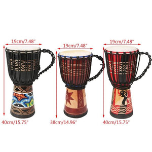 Djembe Drummer Percussion Wooden African Style Hand Drum Classic Painting Gift - 6 Lynx - Boho Accessories