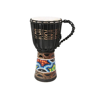 Djembe Drummer Percussion Wooden African Style Hand Drum Classic Painting Gift - 6 Lynx - Boho Accessories