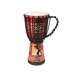 Djembe Drummer Percussion Wooden African Style Hand Drum Classic Painting Gift - 6 Lynx - Boho Accessories