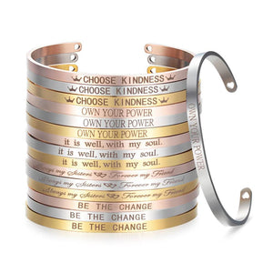 Positive Inspirational Steel Bracelets Mantra Bracelets - 6 Lynx - Boho Accessories