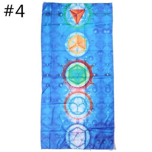 Rainbow 7 Chakra Mandala Bohemian Indian Design Mat/Tapestry - 6 Lynx - Boho Accessories