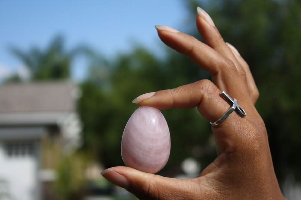 Rose Quartz Yoni Egg for Women Kegel Exercise Pelvic Muscle Tightening, Wellness & Relaxation - New Year Sale - 6 Lynx - Boho Accessories